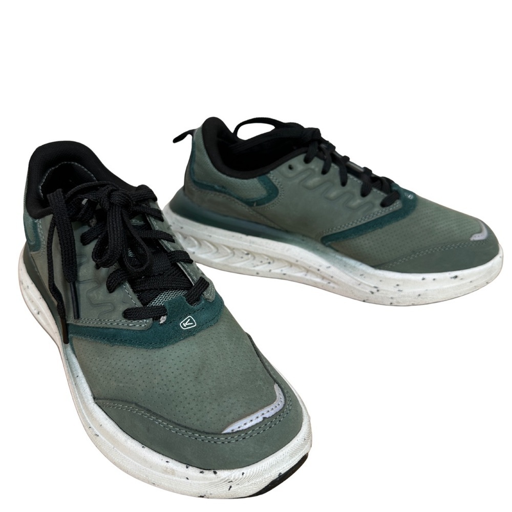 KEEN Leather Comfort Walking Shoes Forest Green Lightweight Sneakers 6.5 WK400